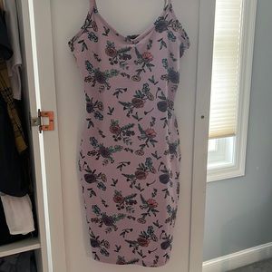 Pink Floral Bodycon Dress